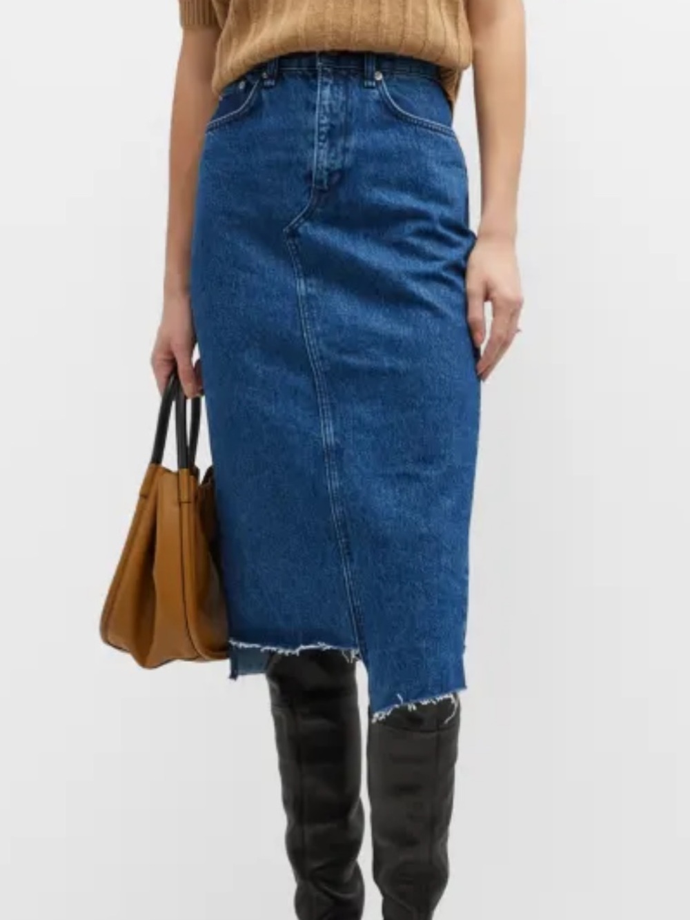 rag & bone Dark Indigo Denim Skirt